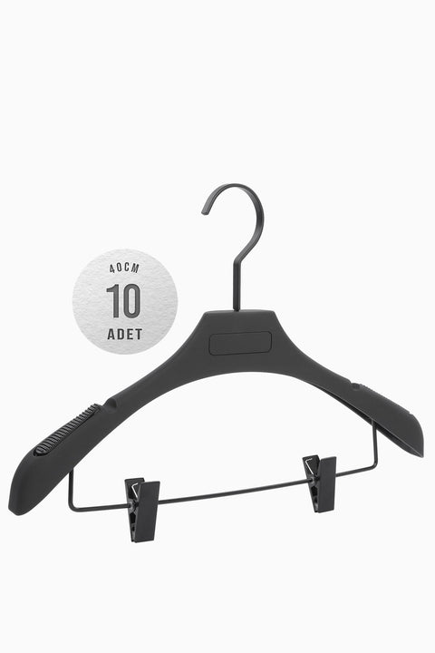 10'lu ICS 40cm Soft Touch Kaplamalı BM Plastik Askı (1) AkalBatu