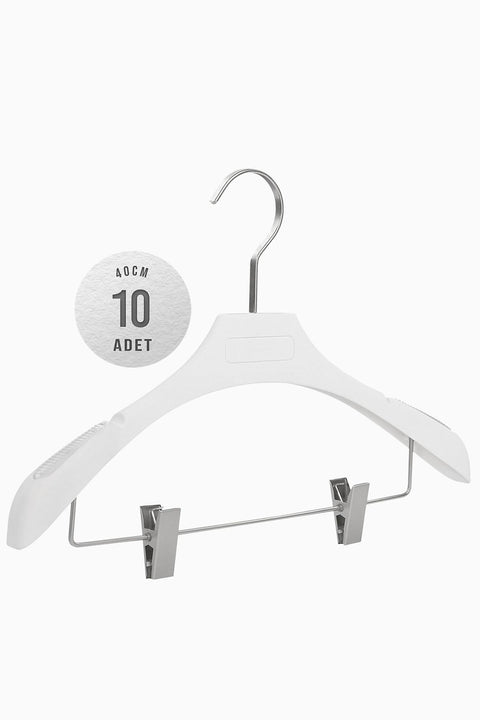 10'lu ICS 40cm Soft Touch Kaplamalı BM Plastik Askı (2) AkalBatu