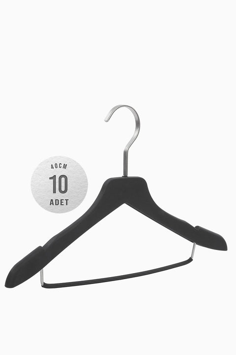 10'lu BPS 40cm Soft Touch Kaplamalı BH Plastik Askı (1) AkalBatu