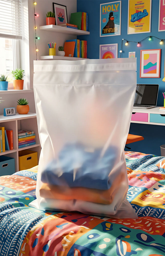 25 Pack Transparent Frosted Cargo Bags 