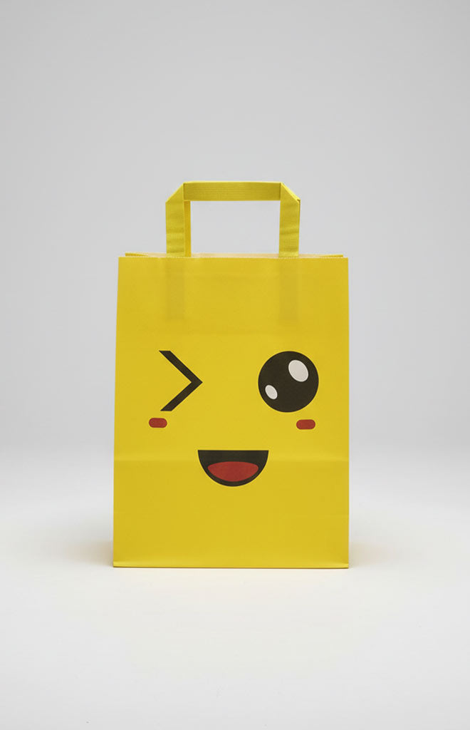 No1 5'li Emoji Baskılı Kraft Kağıt Çanta