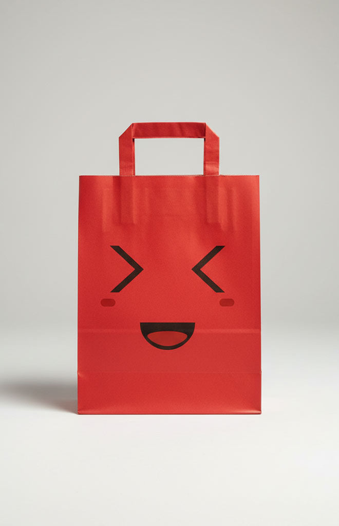 No1 5'li Emoji Baskılı Kraft Kağıt Çanta